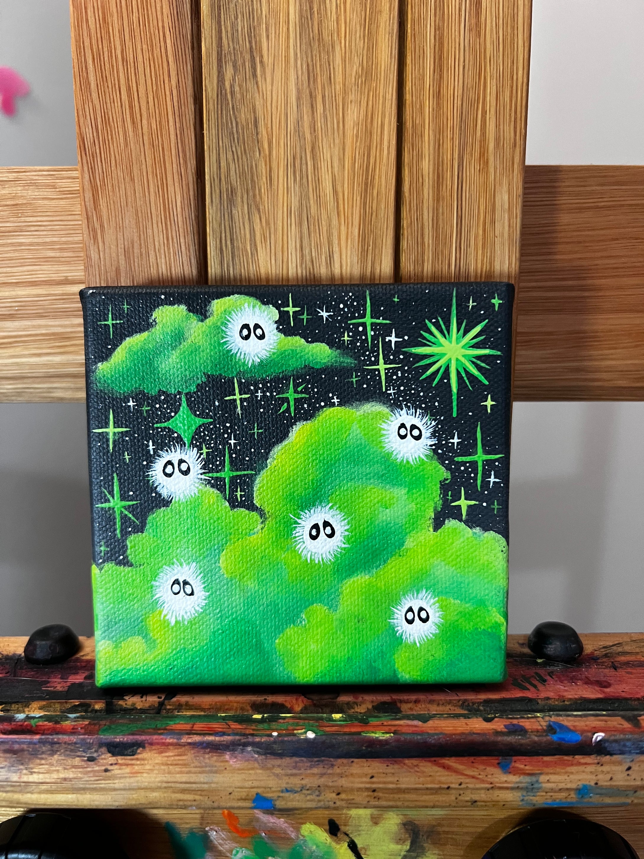 Green - Soot Sprite Mini Original Painting